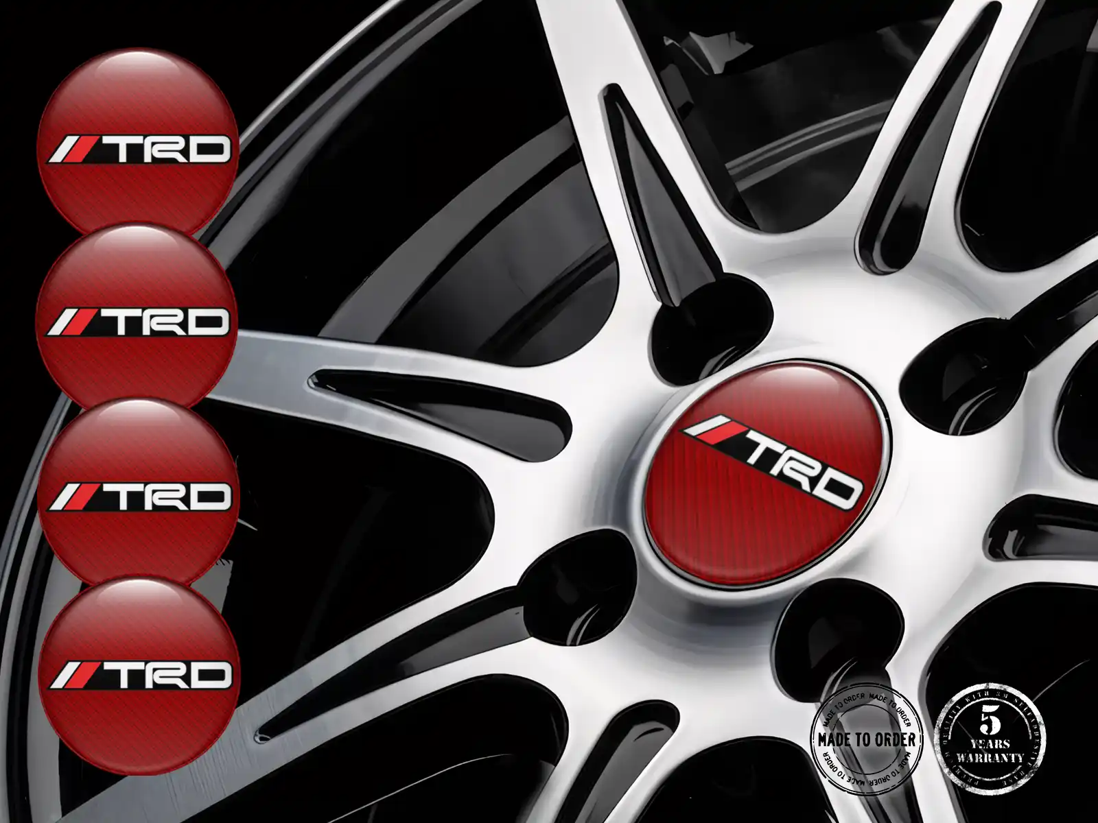 Toyota TRD Calcomanías de Aro Versión Mejora Pegatina Bombada